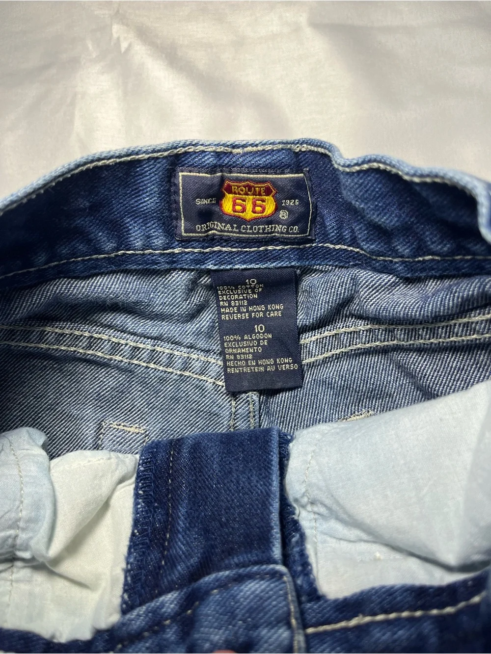 VTG Route 66 Girls Size 10 Embroidered Yin Yang Flare Jeans Y2K Blue Denim